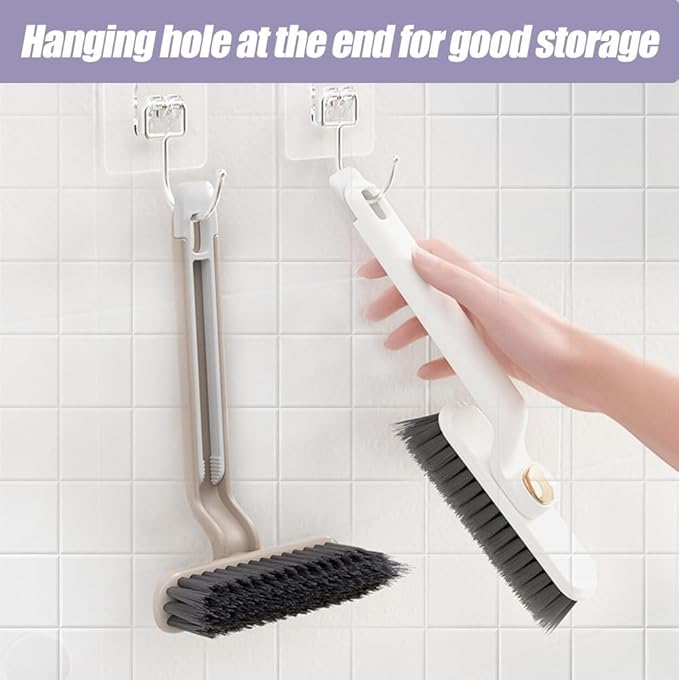 360° Rotating Crevice Cleaning Brush – Long Handle for Tile, Bathroom & Hard-to-Reach Areas