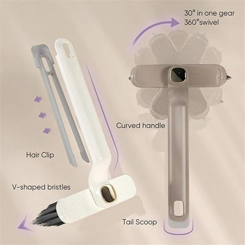 360° Rotating Crevice Cleaning Brush – Long Handle for Tile, Bathroom & Hard-to-Reach Areas