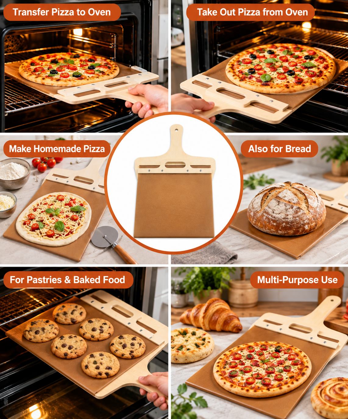 Wooden Pizza Peel Paddle