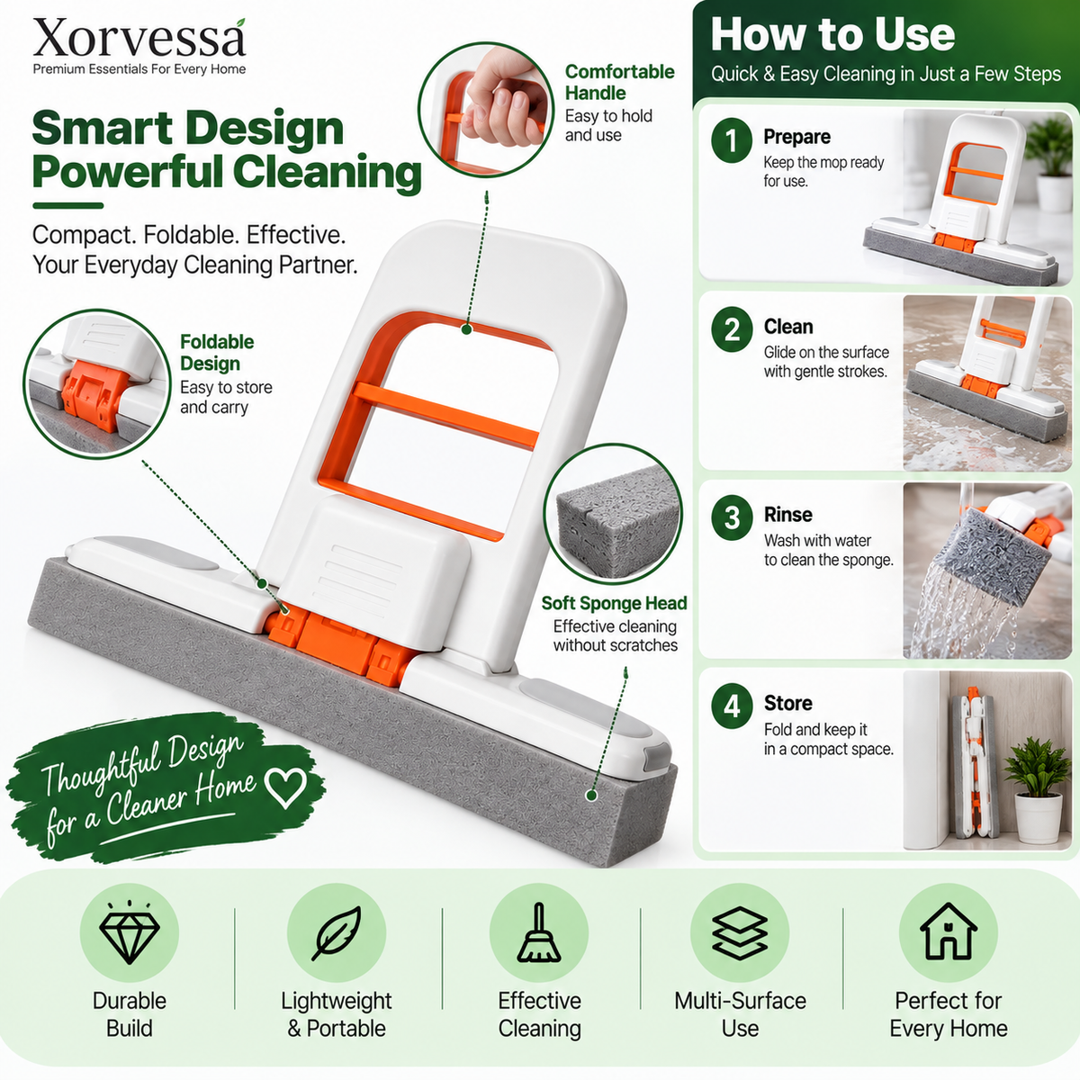 Mini Foldable Mop