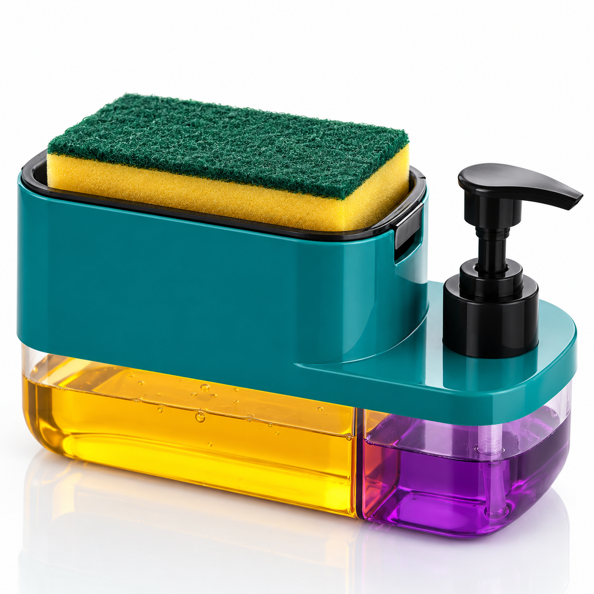 3-in-1 Kitchen Soap Dispenser with Sponge Holder – Dishwashing Liquid Pump | Xorvessa